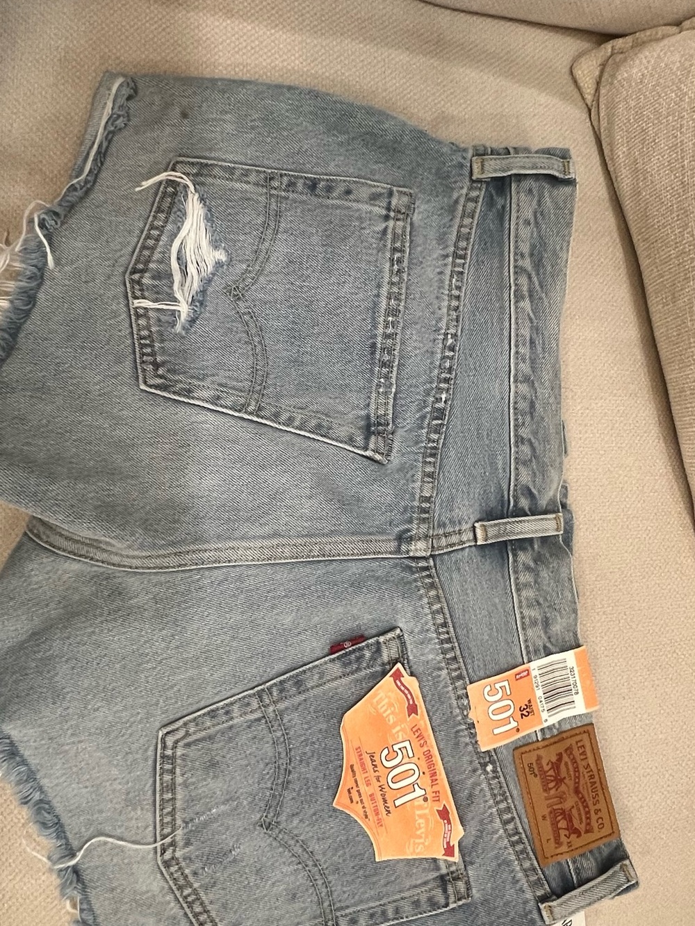 Levi's light blue women cut off jeans shorts